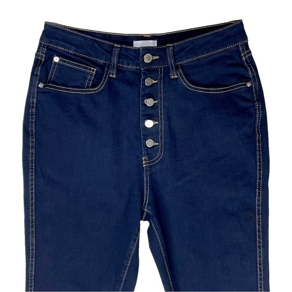 WEWOREWHAT THE DANIELLE HIGH RISE VINTAGE STRAIGHT DANI BLUE BLACK DENIM JEANS - Picture 6 of 16